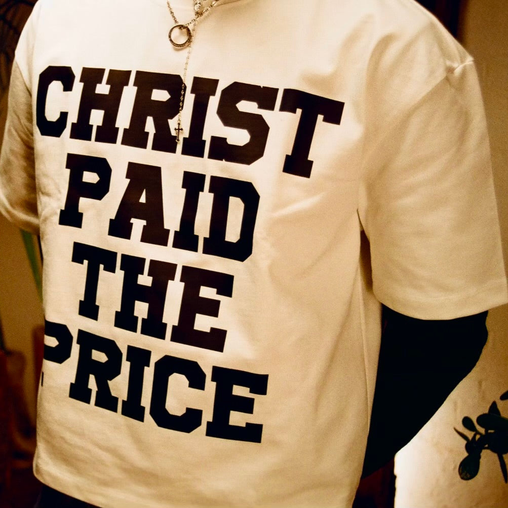 Christ Paid The Price Tee Shirt White (Pre Order)
